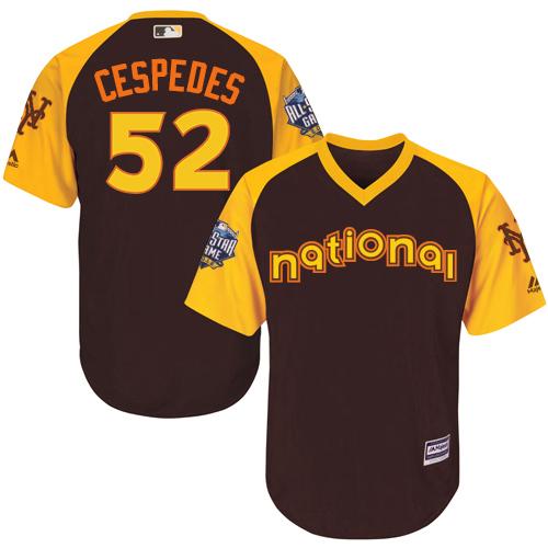 Mets #52 Yoenis Cespedes Brown 2016 All-Star National League Stitched Youth MLB Jersey